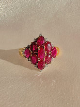 Load image into Gallery viewer, Vintage Ruby Diamond Oval Marquise Ring
