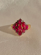 Load image into Gallery viewer, Vintage Ruby Diamond Oval Marquise Ring