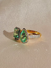 Load image into Gallery viewer, Emerald Diamond Toi et Moi Ring 3.50cts
