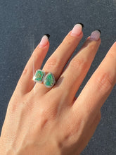 Load image into Gallery viewer, Emerald Diamond Toi et Moi Ring 3.50cts
