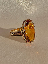 Load image into Gallery viewer, Antique Citrine Deco Floral Dress Ring