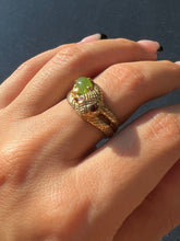Load image into Gallery viewer, Vintage Ruby Jade Cabochon Serpent Ring
