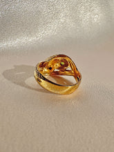 Load image into Gallery viewer, Vintage Ruby Jade Cabochon Serpent Ring
