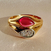 Load image into Gallery viewer, Vintage Ruby Diamond Double Soprano Ring