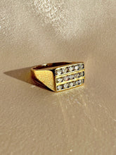 Load image into Gallery viewer, Vintage Diamond Pave Row Signet Ring