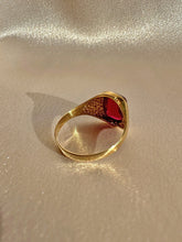 Load image into Gallery viewer, Antique Synth Ruby Cabochon Signet Ring