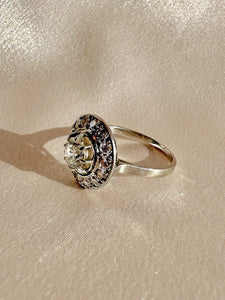 Antique French Diamond Halo Transitional Ring 1930s
