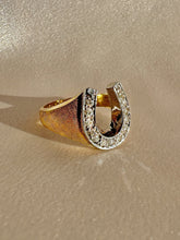 Load image into Gallery viewer, Vintage Diamond Satin Horseshoe Ring