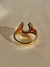 Load image into Gallery viewer, Vintage Diamond Satin Horseshoe Ring