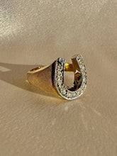 Load image into Gallery viewer, Vintage Diamond Satin Horseshoe Ring