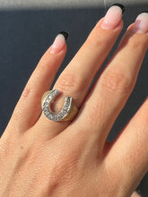 Load image into Gallery viewer, Vintage Diamond Satin Horseshoe Ring