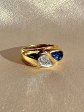 Load image into Gallery viewer, Vintage Sapphire Diamond Pear Soprano Ring