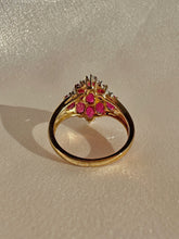Load image into Gallery viewer, Vintage Ruby Diamond Oval Marquise Ring