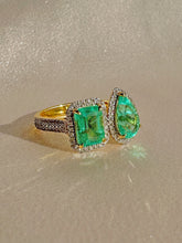 Load image into Gallery viewer, Emerald Diamond Toi et Moi Ring 3.50cts