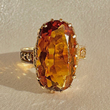 Load image into Gallery viewer, Antique Citrine Deco Floral Dress Ring