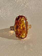 Load image into Gallery viewer, Antique Citrine Deco Floral Dress Ring
