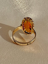 Load image into Gallery viewer, Antique Citrine Deco Floral Dress Ring