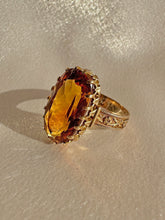 Load image into Gallery viewer, Antique Citrine Deco Floral Dress Ring