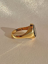 Load image into Gallery viewer, Vintage Onyx Diamond Oval Signet 1967