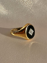 Load image into Gallery viewer, Vintage Onyx Diamond Oval Signet 1967
