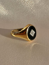 Load image into Gallery viewer, Vintage Onyx Diamond Oval Signet 1967