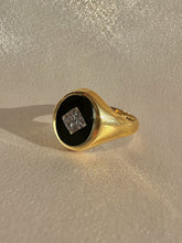 Load image into Gallery viewer, Vintage Onyx Diamond Oval Signet 1967