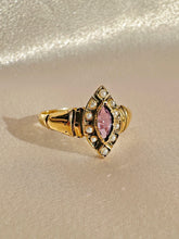 Load image into Gallery viewer, Antique Amethyst Pearl Navette Ring