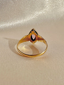Antique Amethyst Pearl Navette Ring