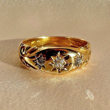 Load image into Gallery viewer, Antique Diamond Trilogy Starburst Ring
