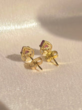 Load image into Gallery viewer, Vintage 9k Garnet Pear Cut Earrings