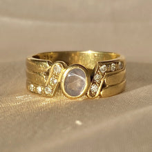 Load image into Gallery viewer, Vintage 18k Mauve Star Sapphire Diamond Coil Band
