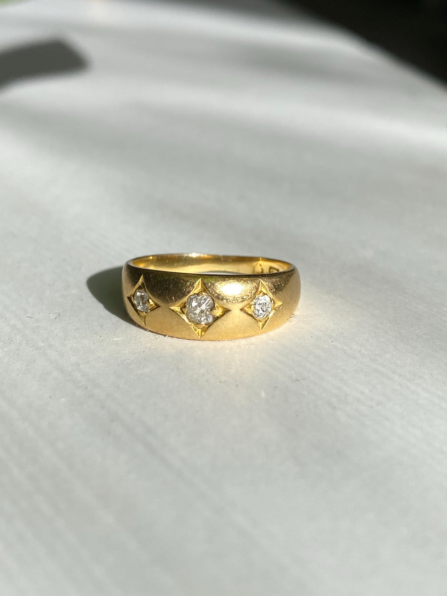 14K Yellow Gold Champagne Marquis Gypsy Ring main image 1