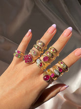 Load image into Gallery viewer, Antique 9k Pearl Ruby Marquise Ring 1904