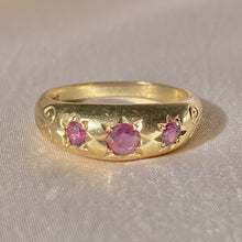 Load image into Gallery viewer, Vintage 9k Ruby Starburst Ring 1978