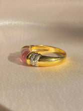 Load image into Gallery viewer, Vintage 18k Morganite Diamond Cabochon Ring