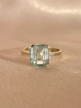 Load image into Gallery viewer, Vintage 18k White Gold  Aquamarine Diamond Ring 1978