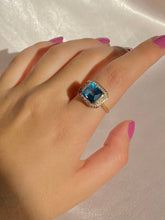Load image into Gallery viewer, Vintage 14k Topaz Diamond Cocktail Ring