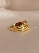 Load image into Gallery viewer, Vintage 10k Chunky Ribbed Diamond X Ring