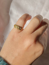 Load image into Gallery viewer, Antique 18k Paneled Trilogy Starburst Gypsy Ring 1900s