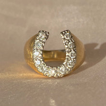 Load image into Gallery viewer, Vintage 14k Diamond Horseshoe Ring