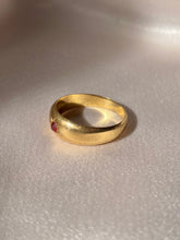 Load image into Gallery viewer, Antique 18k Ruby Solitaire Gypsy Ring