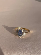 Load image into Gallery viewer, Vintage 9k Sapphire Diamond Cluster 1991