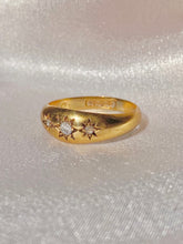 Load image into Gallery viewer, Antique 18k Diamond Trilogy Gypsy Ring 1919