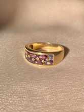 Load image into Gallery viewer, Vintage 9k Amethyst Plum Sapphire Band