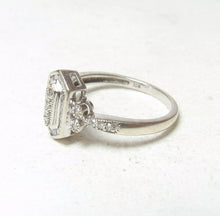 Load image into Gallery viewer, Vintage 10k Baguette Diamond Deco Cluster Ring