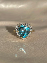 Load image into Gallery viewer, Vintage 10k Topaz Diamond Heart Ring