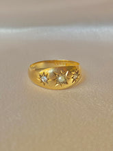 Load image into Gallery viewer, Antique 18k Seed Pearl Diamond Gypsy 1907