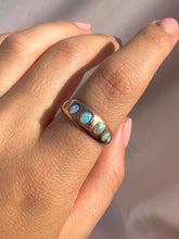 Load image into Gallery viewer, Antique 9k Rose Gold Opal Cabochon Eternity Ring 1909