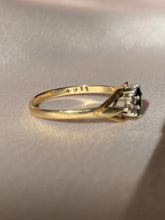 Load image into Gallery viewer, Vintage 9k Marquise Sapphire Diamond Ring