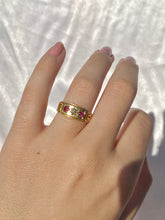 Load image into Gallery viewer, Antique Edwardian 18k Gypsy Ruby Diamond 1899 Ring